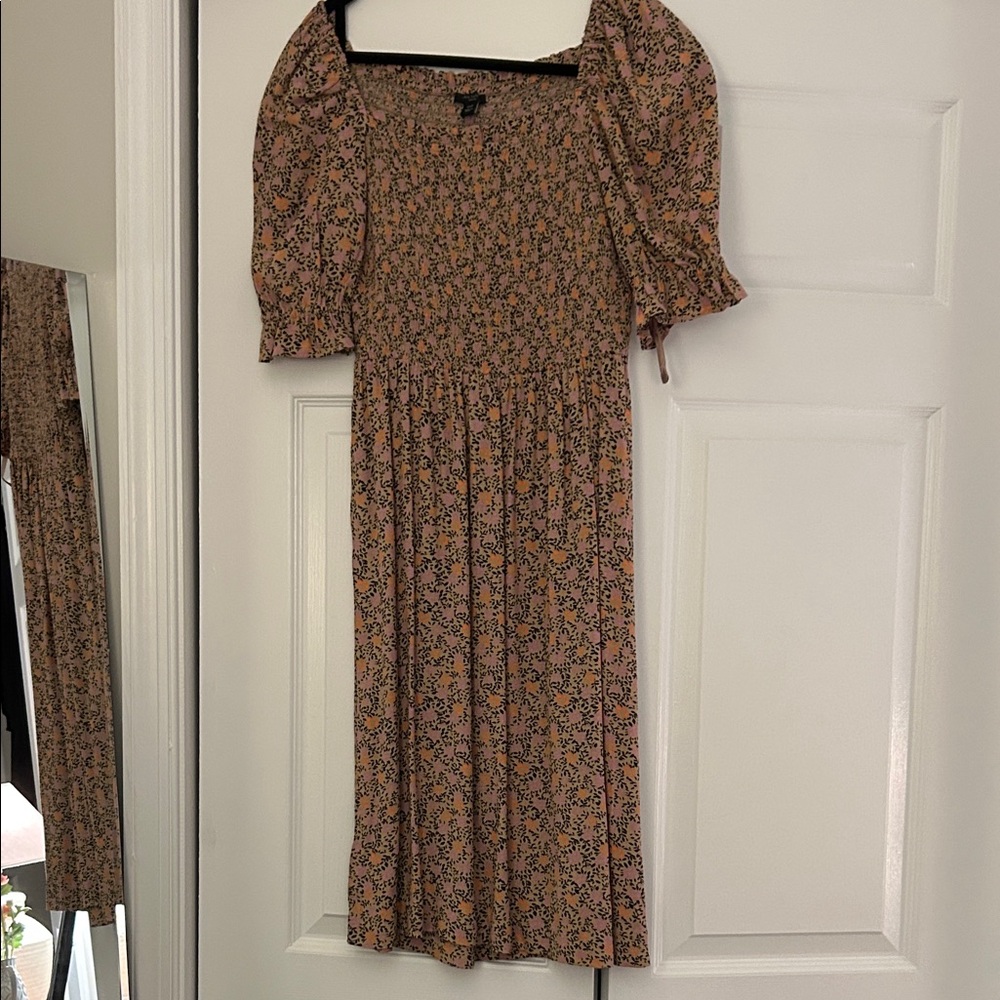 Ann Taylor Pink Floral Midi Dress